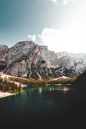 Landscape, Nature, Trees, Mountains, Vertex, Lake, Tops HD phone wallpaper