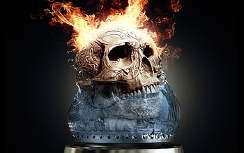 Art, Fire, Death, Objects, Skeletons HD wallpaper