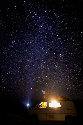Stars, Night, Dark, Car, Starry Sky, Journey HD phone wallpaper