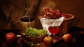 Wine and grapes, grapes, , beautiful, people, food, apples, brown, fruit, wine HD wallpaper