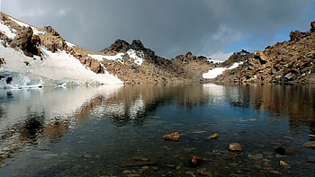 Nature, Water, Mountains, Lake, Transparent, Emptiness, Void HD wallpaper