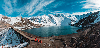 Lake, mountains, glacier, nature HD wallpaper