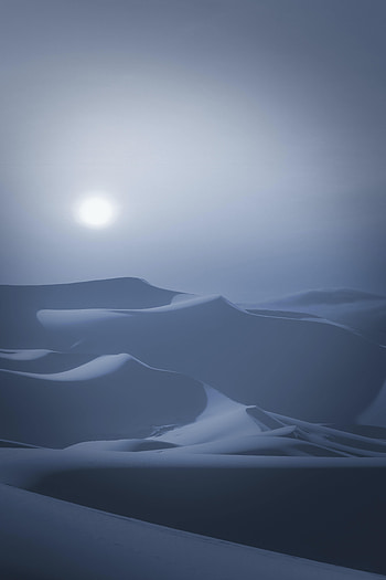 Landscape, Nature, Night, Moon, Desert, Dunes, Links, Moonlight HD phone wallpaper
