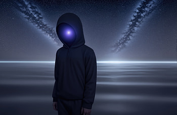 Man With A Galaxy Face, hoodie, artist, artwork, digital-art, deviantart HD wallpaper