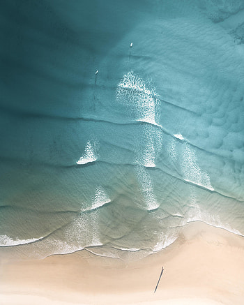 Peaceful, beach, calm sea waves, aerial view HD phone wallpaper
