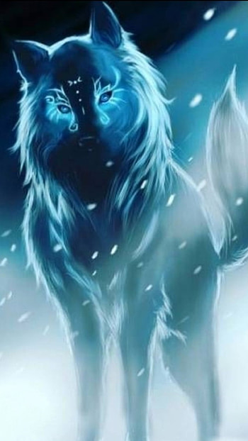 Blue Mystic Wolf, magic, mystical, wolves HD phone wallpaper