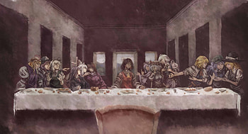Touhou Last Supper; jesus christ HD wallpaper