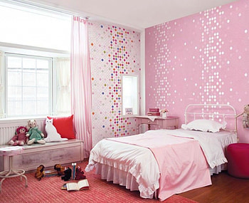 Bedroom Historic Pink Teenage Girls Room Interior Design With Windows Bay Nook And Artistic Mosaic Red Rug Stylish Charm HD wallpaper