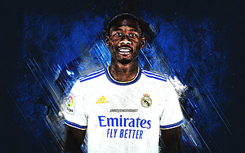 David Alaba, Real Madrid, Austrian footballer, portrait, blue stone background, grunge art, Real Madrid footballers, David Alaba art HD wallpaper