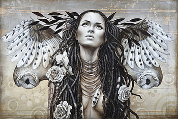 :), painting, fantasy, art, pictura, bufnita, girl, owl, pasari, sophie wilkins HD wallpaper