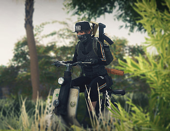 PUBG, video game, girl on scooter HD wallpaper