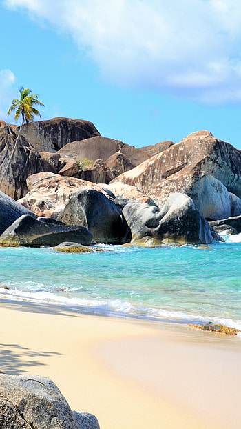The Baths, Virgin Gorda, British Virgin Islands, Beaches HD phone wallpaper
