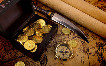 Treasure box, Gold Coins HD wallpaper