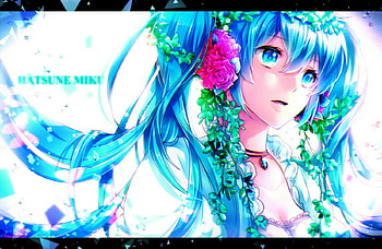 Hatsune Miku, blue, white, m581437, girl, vocaloid, pink, anime, manga HD wallpaper