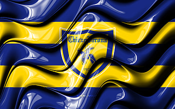Chievo Verona flag, , yellow and blue 3D waves, Serie A, italian football club, football, Chievo Verona logo, AC ChievoVerona, soccer, Chievo Verona FC HD wallpaper