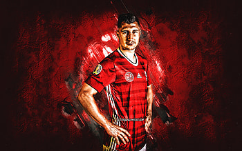 Willi Orban, Hungary national football team, Hungarian footballer, red stone background, football, Vilmos Tamas Orban, grand art, Hungary HD wallpaper