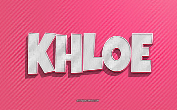 Khloe, pink lines background, with names, Khloe name, female names, Khloe greeting card, line art, with Khloe name HD wallpaper