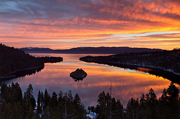 Summer sunset , Lake Tahoe, Vibrant colors, Magical atmosphere HD wallpaper