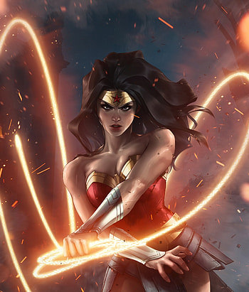 Wonder woman, warrior, art HD phone wallpaper