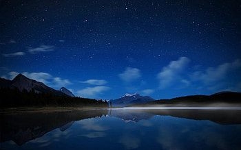 Nature, Stars, Night, Lake, Fog, Water Surface HD wallpaper