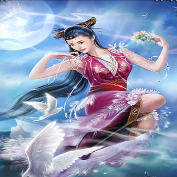 goddess, fantasy, art, hiliuyun HD wallpaper