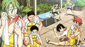 Yowamushi Pedal anime, Determined protagonist, Team dynamics, Cycling challenges HD wallpaper