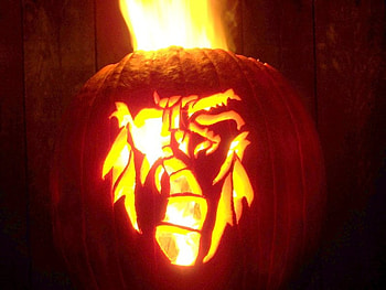 Halloween Dragon, halloween, dragon, flame, orange HD wallpaper