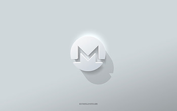 Monero logo, white background, Monero 3d logo, 3d art, Monero, 3d Monero emblem, creative art, Monero emblem HD wallpaper