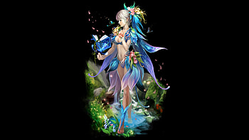 Fairy, blue, black, fantasy, girl HD wallpaper