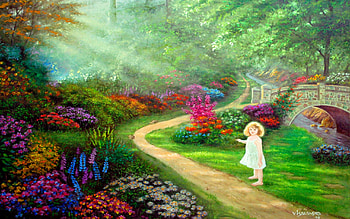 A WALK in SPRING GARDEN, sunrays, path, garden, Vishalandra Dakur, spring HD wallpaper