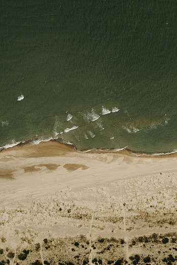 Nature, Sea, Waves, Beach, Sand, View From Above HD phone wallpaper