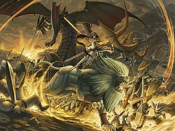 worrior woman, dragon, woman HD wallpaper