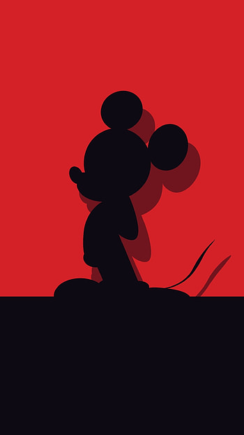 Mickey Mouse, Red and black , Glittery design, Modern look HD phone wallpaper