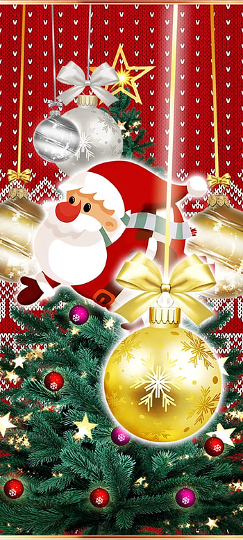 Tree Bell Santa, holiday ornament, red, Christmas, premium, festival, colorful HD phone wallpaper
