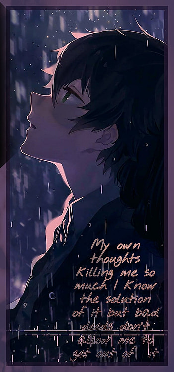 Feeling down, depressed, memories, boy, thinking, anime HD phone wallpaper