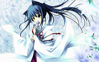 Anime, Winter, Flower, Girl, Cold HD wallpaper