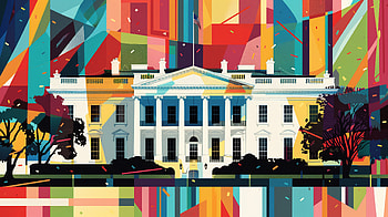 Colorful White House Art, White House, American, american flag, flag HD wallpaper