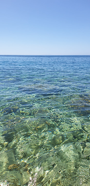 Sea, croatia, sky, horizon, blue, nature HD phone wallpaper