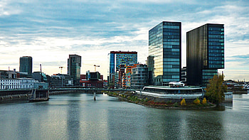 Dusseldorf Skyline, Travels, Blick in den Medienhafen HD wallpaper