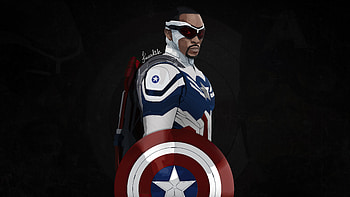 Captain America Sam Wilson Minimal , captain-america, superheroes, minimalism, minimalist, artist, artwork, digital-art, dark, black HD wallpaper