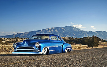 Blue Lo Rider, lo rider, blue, road, cars HD wallpaper