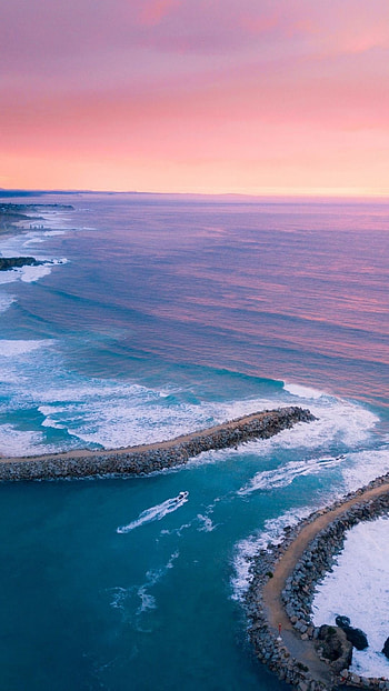 Beach coast sea, Waves in nature, Aerial view , Spectacular scene HD phone wallpaper
