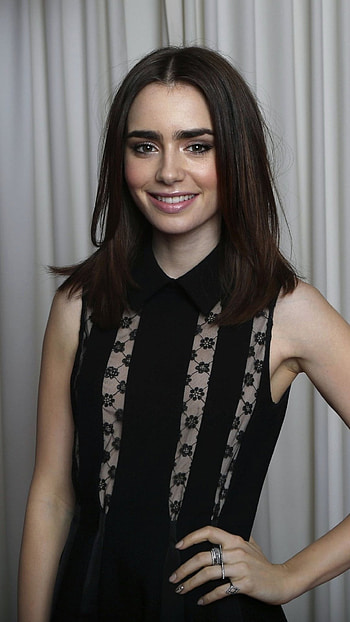 Celebrity Lily Collins, A-list actress, Hollywood beauty, Red carpet allure HD phone wallpaper