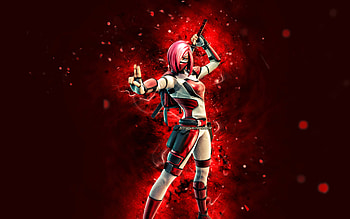 White Heart Stopper, , red neon lights, Fortnite Battle Royale, Fortnite characters, White Heart Stopper Skin, Fortnite, White Heart Stopper Fortnite HD wallpaper