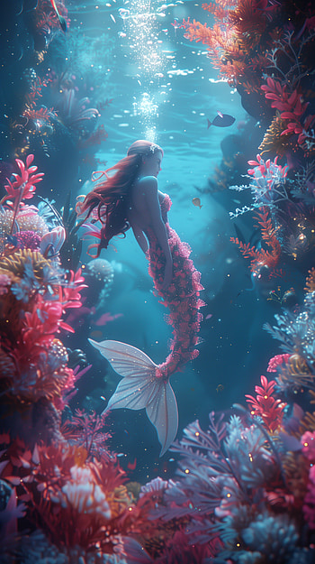 Enchanted Mermaid Underwater Paradise, mermaid HD phone wallpaper