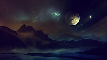 space, planet, light, night, sky HD wallpaper