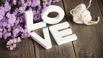 ღღ, flowers, letters, love, lavender HD wallpaper