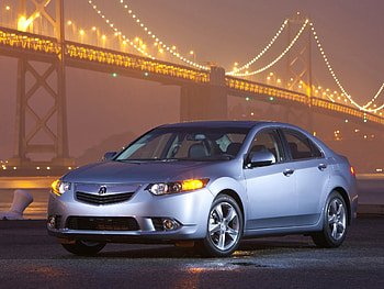 Auto, Acura, Cars, Lights, Front View, Bridge, Style, Akura, Blue Metallic, 2010, Tsx, Wet Asphalt HD wallpaper