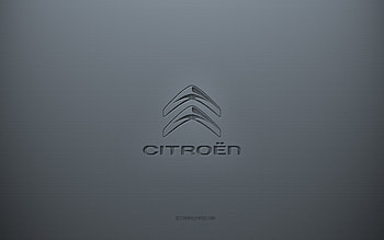 Citroen logo, gray creative background, Citroen emblem, gray paper texture, Citroen, gray background, Citroen 3d logo HD wallpaper