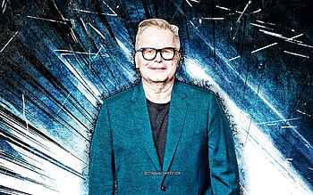 Herbert Gronemeyer, grunge art, german singer, music stars, blue abstract rays, german celebrity, Herbert Gronemeyer HD wallpaper